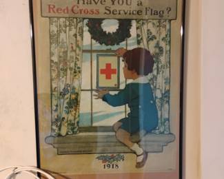 Red Cross Service Flag Poster by Jessie Willcox Smith