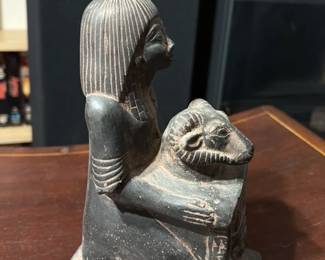 Ancient Egyptian Figurine of a Pharaoh and a Sphinx fourth image