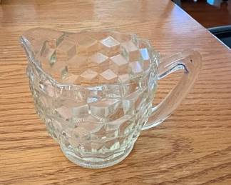Vintage Jeannette Glass Cube Clear Creamer second image