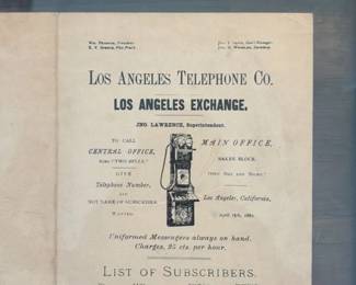 Los Angeles Telephone Co. List of Subscribers second image