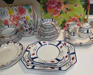 Huge Dining set, Dishes, Crystal barware, New utensils and vintage Tupperware 