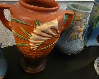 A great selection of ROSEVILLE, MCCOY, & FENTON great for collections.