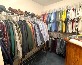 View of Master Closet - Clothes by : Gant - Ralph Lauren - Chaps - Weatherproof - Eddie Bauer - Outer Banks - Nautical- Izod - Hilfiger….