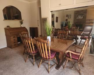 Solid Dining Set- includes Table, 6 Chairs and Expandable Leaves