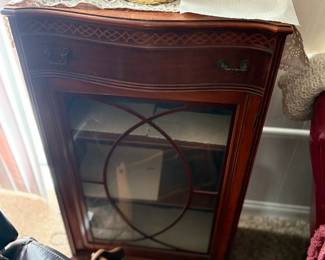 Wood glass door cabinet