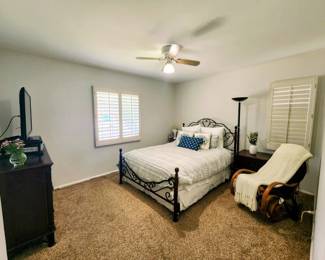 Whicker Rocking Chair, Chair Massager, Dresser, Bedside Table, Sony Bravia TV (not a smart TV) (Bed excluded)