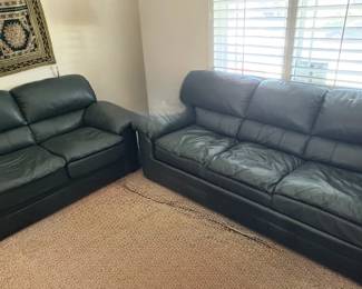 Sofa bed + Love Seat + Oversized Chair (coordinating leather set)