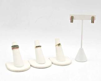 740  14k Gold Rings  Earrings, 11.7g 