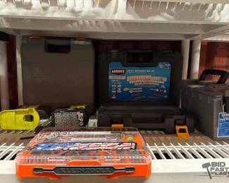 6112 Ryobi Drill and Impact, Klein Socket Set