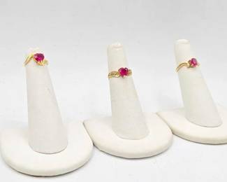 744 14k Gold Sapphire Rings, 4.3g