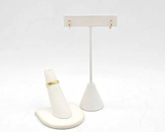 784 14k Gold Earrings Ring, 3g