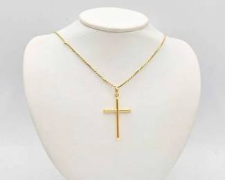 723 14k Gold Cross Necklace, 10.3g