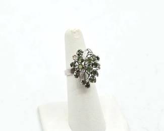904 Sterling Silver Ring with SemiPrecious Stones, 6.6g