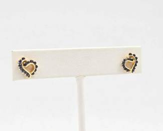 762  14k Gold  Sapphire Earrings, 1.5g 
