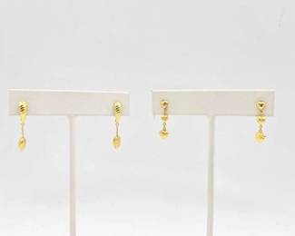 788 2 14k Gold Earrings, 2.6g