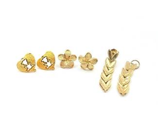 738  14k Gold Earrings, 6.1g 