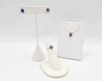 759 14k Gold Sapphire Jewelry, 4.4g