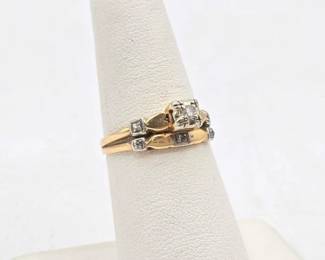 734  14k Gold  Diamond Ring, 2.3g 