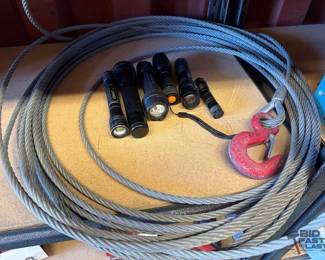6046 Braided Steel Cable and Flash Lights