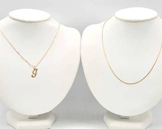 732 2 14k Gold Necklaces, 3.8g