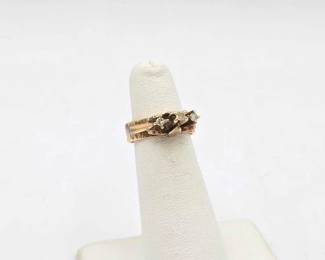 808 10k Gold Diamond Ring, 4g