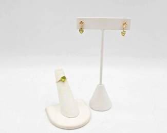 763 14k Gold and SemiPrecious Stone Jewelry, 3.3g