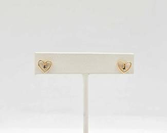 755 14k Gold Earrings with Sapphire, 1g