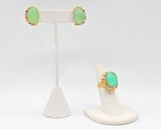 702  14k Gold Ring  Earrings, 19g 