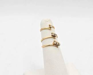 729 14k Gold Diamond Rings, 2.4g