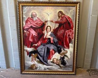 7004 Framed Coronation of the Virgin by Diego Vel Canvas Print