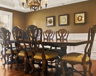Dining Room Table purchased at Dallas Furniture Market, Dining Chairs are by Hooker