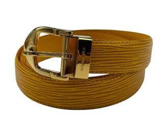 Louis Vuitton Epi Leather Belt in Yellow with Gold-Tone Buckle