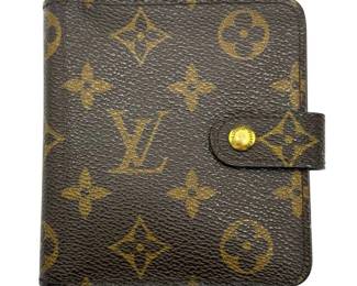 Louis Vuitton Monogram Compact Zip Wallet with Snap Closure