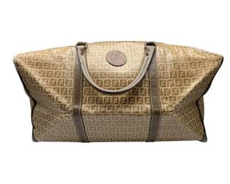 Fendi Zucca Canvas Large Tote / Duffle Bag