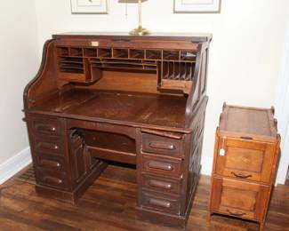 Beautiful old  roll top  desk.
