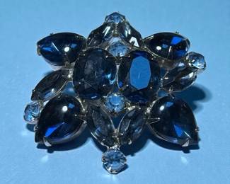 SapphireColored Rhinestones Brooch