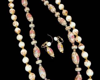Necklace Earrings Venetian glass beads
