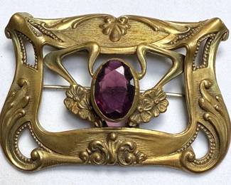 Victorian Sash Pin With Purple Accent