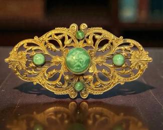 Art Nouveau Brass Sash Pin