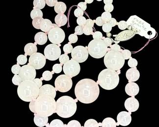 Pink Quartz Graduated Bead Strand