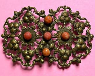 Art Nouveau Floral Sash Pin or Brooch