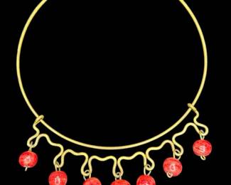 Carnelian Agate Brass Choker