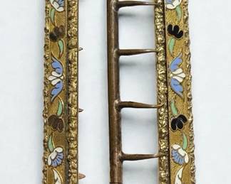 Victorian Enamel Brass Buckle