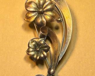 HSR Stamped Gold Brooch