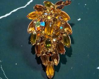 Layered Brooch In A Leaf Motif