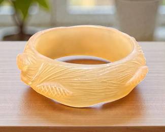 Apple Juice Celluloid Carved Bangle Bracelet