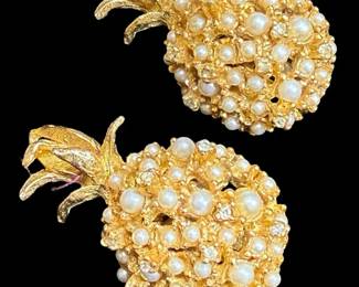 Alice Caviness Pineapple Clip Earrings