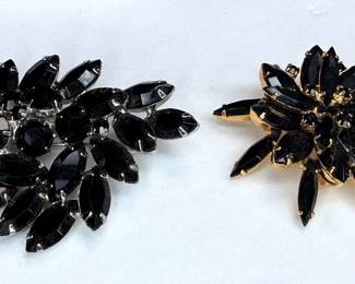 Black Rhinestone Brooches