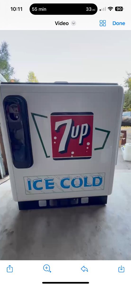 1950s 7up vending machine cooler