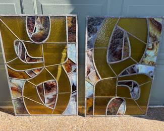 Each panel measures 22”x33” - intact, no cracks, stored well with wood backer